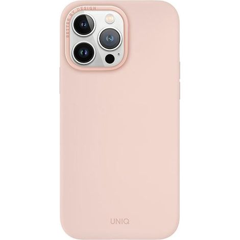 Étui de chargement Magclick UNIQ Lino Hue pour iPhone 15 Pro Max 6,7" rose/rose poudré (1/4)