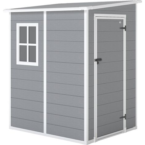 Abri de jardin à 122 x 149 x 192 cm porte verrouillable ventilation surface 1,54 m² design moderne en aluminium gris (1/5)