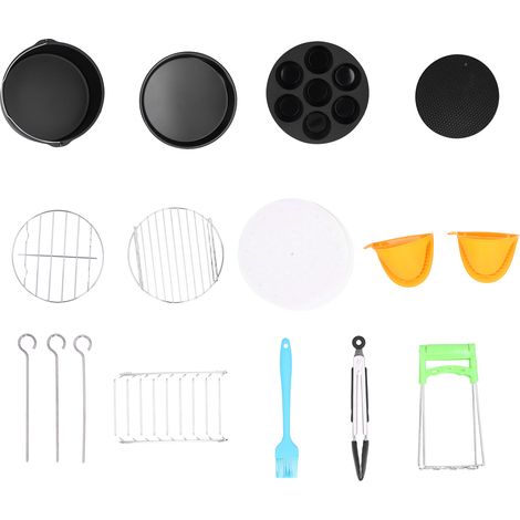 Grille de cuisson, moule à pizza, plateau à gâteau, panier pour friteuse électrique 2,7-3,2 QT, lot de 4 pièces