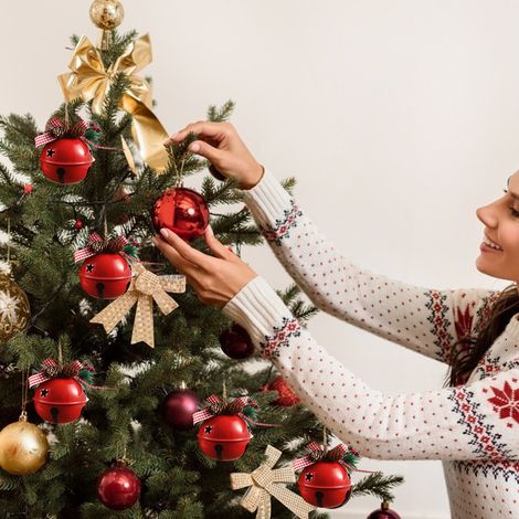 90-mm-Weihnachtsglocken, robuste und hübsche Christbaumkugeln, Anhänger zum Aufhängen für Weihnachtsbäume, Hochzeiten, Jubiläen und Partys (1/5)