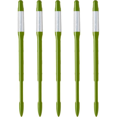 CSPARKV (18×1×1cm)Indicateur d'arrosage pour Plantes (Lot de 5, Moyen, Vert) - pour Toutes Les Plantes, Fonctionne dans Tous Les sols Design Minimaliste, Facile à Utiliser, sans Piles 100% Made in J (1/4)