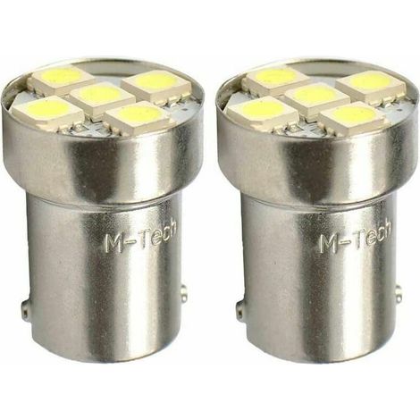MINE 2x ampoule LED blanc 12V R5W BA15S 5x SMD 5050 voiture remorque moto camion