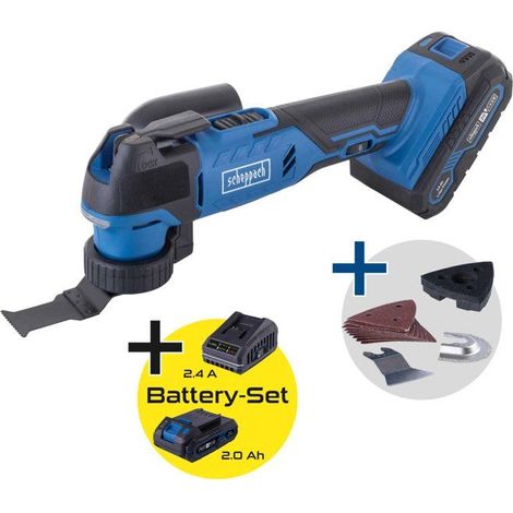 Herramienta multifuncional inalámbrica C-MT40-X - para serrar, cortar, raspar, lijar - SCHEPPACH 20V IXES - Batería 2Ah + cargador 2.4A (1/5)