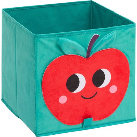 Panier de rangement Cha Cha Pop 29x29cm Vert imprimé Pomme - Atmosphera créateur d'intérieur (1/5)