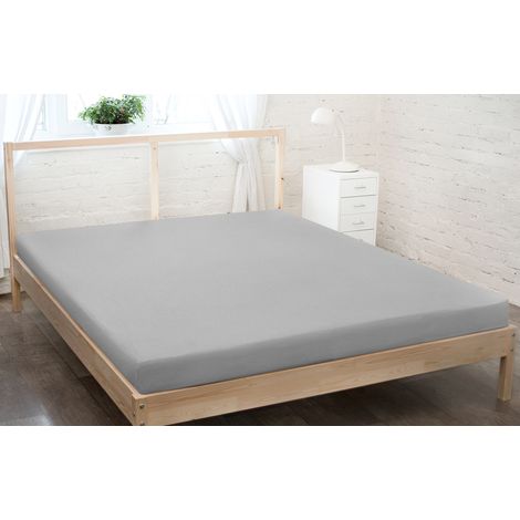 Lenzuolo con angoli in jersey 90x200 grigio