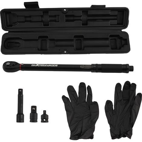 3/8" Drive Click Torque Wrench Set 10-80Ft-Lb with Extension Bar & Adapters 72T (1/5)