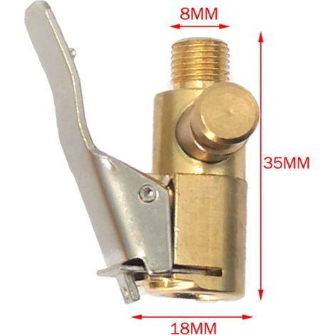 Adaptateur de valve de gonflage pour pompe à air de pneu de voiture, en laiton, 8 mm, pour pompe à air.-AquaForge