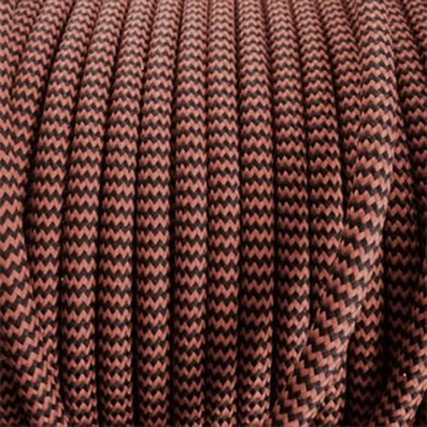 Fil Électrique Halloween Tissu Orange et Noir 2x0,75mm² - Câble Électrique Textile de Qualité