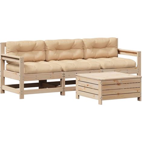 Maison Exclusive - Set Divani da Giardino 4 pz con Cuscini Legno Massello di Pino