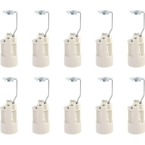 Portalámparas E14, Casquillos de Lámpara E14 Ajustables, Convertidor de Portalámparas E14 con Bayoneta, Soporte de Lámpara de Vela para Bombillas LED, 10 Piezas (Blanco) (1/5)