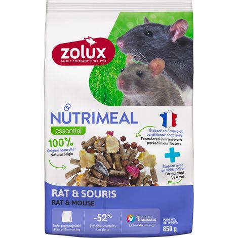 Aliment composé pour rat et souris Nutrimeal sachet de 850 g - zolux (1/2)