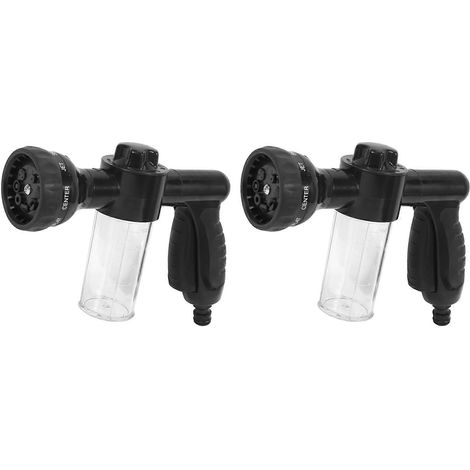 2X Garden Hose Foam Nozzle, 8 Mode Adjustable Foam Sprayer, Water Soap Dispenser, High Pressure Hose Spray Nozzle,Black (1/5)