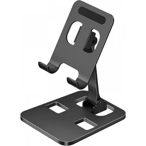 Support de Bureau pour Smartphone en Alliage D'aluminium, Support Universel Réglable pour iPhone Huawei Galaxy et Bien d'autres Téléphones Portables et Tablettes (Noir) (1/5)