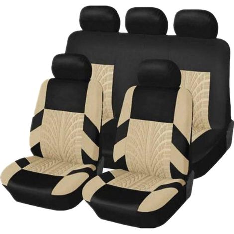 Housse Siege Voiture pour Jeep Cherokee KJ/KK,Universel 5 Pièces Housses Siège Avant Arrière Coussin,Anti-poussière et Anti-Taches,Lavable-Beige (1/5)