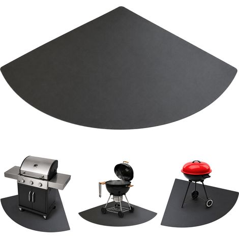 Plaque d'angle de protection sol barbecue BBQ - Plancha - tapis de grill en métal - Protection Contre les Taches de Graisse 1/4 100x100 cm