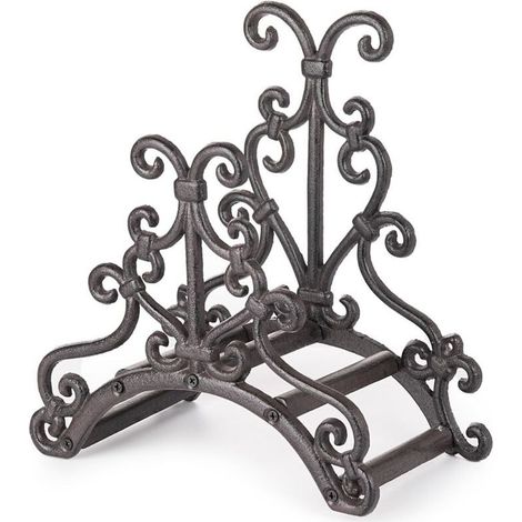 Heavy Duty Cast Iron Garden Hose Holder - Wall Mounted Garden Hose Holder - Large Hose Storage Space - Metal Hose Holder for Indoor and Outdoor Use (1/5)