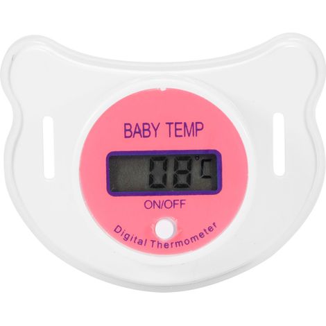 Tétine thermomètre bébé forme tétine apaisante avec écran LCD pour nouveau-né, rose, Celsius (1/5)
