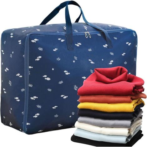 Bardusch-Sac rangement literie zippé pliable, gain de place, pour vêtements/couvertures/coussins, chambre/voyage (1/5)