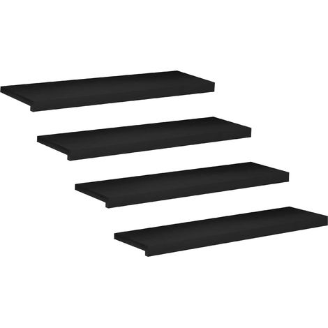 Treppenstufen 4 stk. 100 x 25 x 2 cm Schwarz Massivholz Buche vidaXL