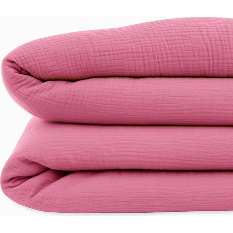 Housse de couette bébé en coton biologique rose pour lit enfant - 100 x 140 cm - PANGIVO (1/5)
