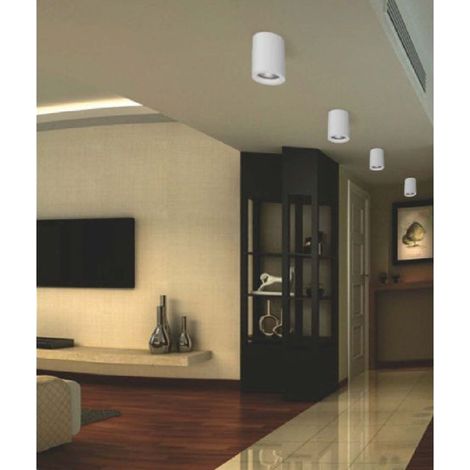 Portafaretto A Cilindro Gesso Soffitto Verniciabile Support Faretti Gu10 Gs-c11 (1/5)