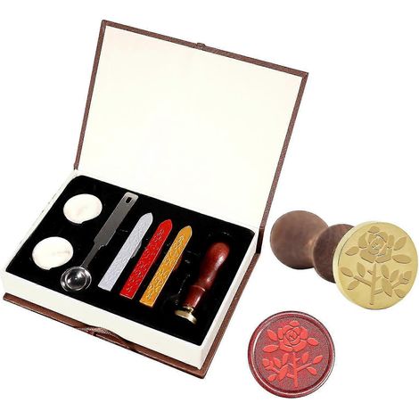 Coffret de tampons à cire classiques avec bâtonnets de cire pour cartes, enveloppes, invitations, emballages de vin, faire-part de mariage M005 (1/4)