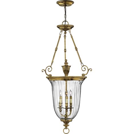 Elstead Cambridge - Grand plafond suspendu à 3 ampoules en laiton poli, E14 (1/4)