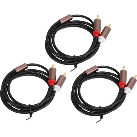Câble Audio 3,5mm vers 2 RCA, 3 Pièces, Cuivre Sans Oxygène, Noir, Coque en Alliage d'Aluminium pour Smartphone et Tablette (1/5)