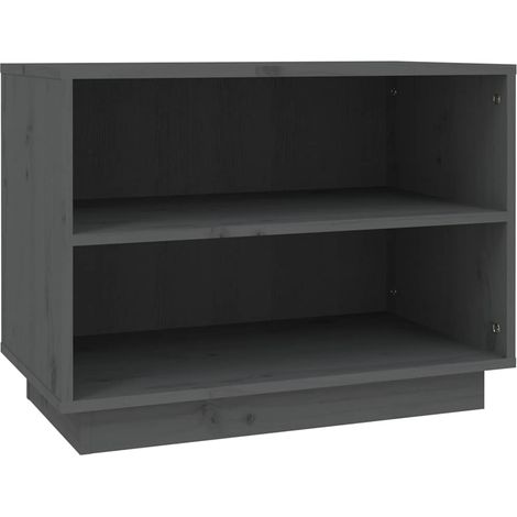 Maison Exclusive - Zapatero de madera maciza de pino gris 60x34x4 (1/5)