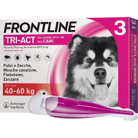 ANTIPARASSITARIO 'FRONTLINE TRI-ACT' cani 40/60 kg - 3 pipette ml 6  - FRONTLINE