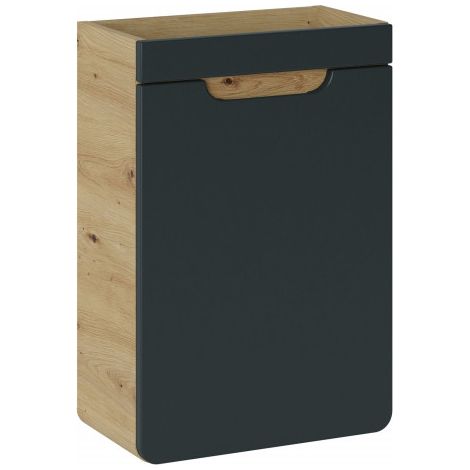 Meuble sous vasque suspendu ARUBA 1 porte – Pour vasque encastrable-Naturel/Noir (1/3)