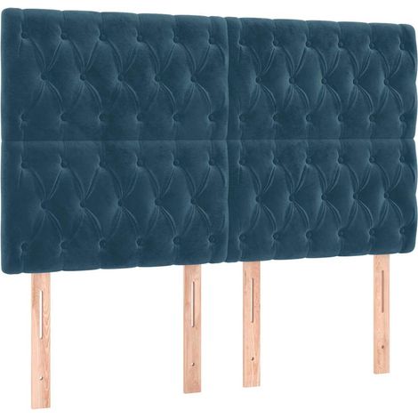 Maison Exclusive - Cabecero de cama azul oscuro 160x7x118/128 cm (1/5)