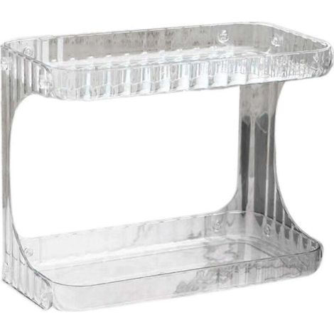 Présentoir de salle de bain double couche pour cosmétiques, support pour lavage des mains, présentoir de bureau pour produits de soins de la peau A (1/5)