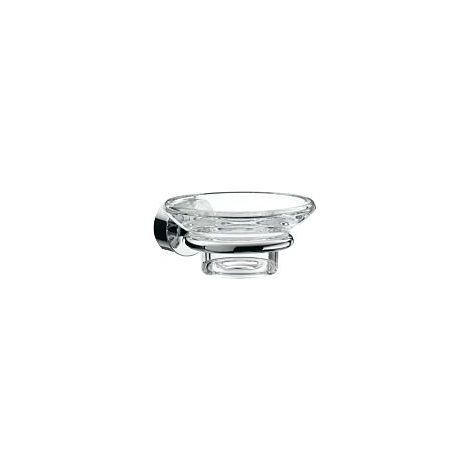 Porte-savon RONDO 2 en verre cristal clair chromé (1/5)