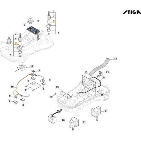 Antivibrante robot tagliaerba modelli A10000 A3000 ORIGINALE STIGA 322250019/0