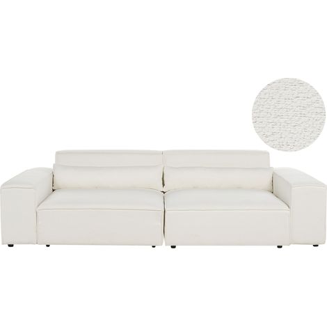 Moderno sofá modular 2 plazas tapizado de bouclé blanco Hellnar (1/5)