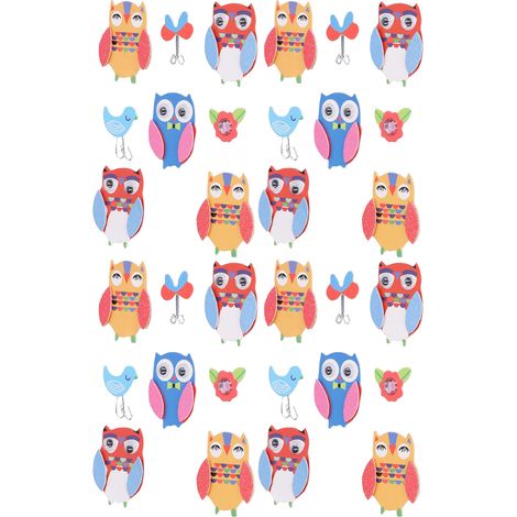 Lot de 4 stickers 3D chouette, autocollants mignons pour albums photo, scrapbooking DIY enfants, décoration créative (1/5)
