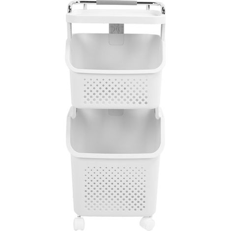 Rolling Laundry Basket with 4 Wheels and Brakes, PP ABS Storage Basket, Organizer for Laundry Room, Bathroom and Kitchen (1/5)