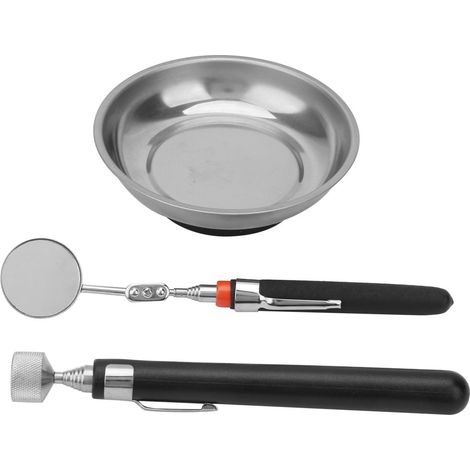 Ensemble de 3 outils magnétiques, plateau à vis, outil de ramassage télescopique et miroir d'inspection (1/5)