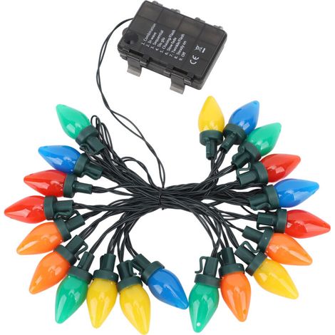 aqxreight Guirlande Lumineuse de Noël Extérieure, Guirlande Lumineuse de Noël à LED C9, 5 M, 20 LED, étanche, Lumières de Noël C9 à la Fraise pour Extérieur, Intérieur, Extérieur, Patio, (1/5)