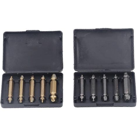 Kit de 10 extracteurs de vis en acier rapide doré et argenté pour équipements industriels (1/5)