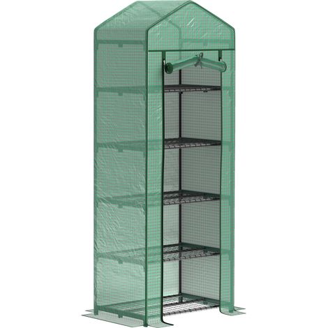 Serra con porta avvolgibile e ripiani in acciaio e plastica verde 69 x 49 x 193 cm (1/5)
