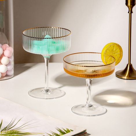 Verre à Cocktail Vintage Côtelé Handblåst Kristall (1/4)