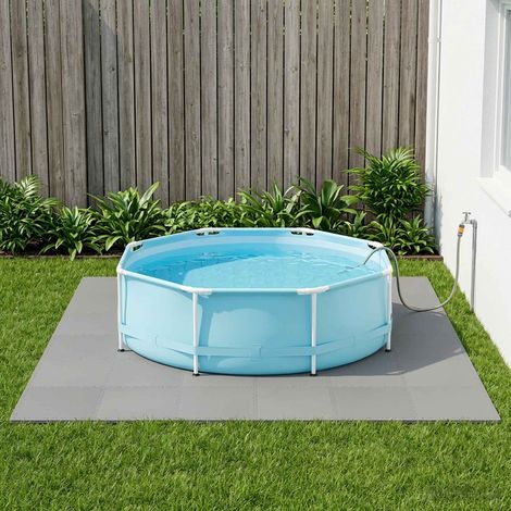Tapis de sol pour piscine modulable antidérapant en mousse EVA gris, 6 pièces, 2,16 m² - PANGIVO (1/5)