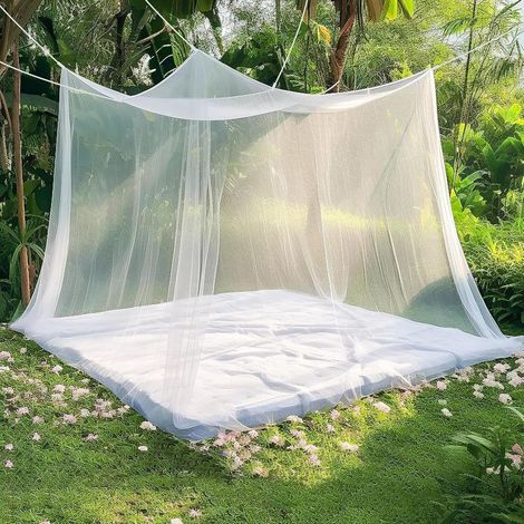 Mosquitera de 220 x 200 x 200 cm, mosquitera de cama, mosquitera de viaje, malla fina y resistente, ligera e ideal para el hogar, viajes y camping: protege contra los mosquitos. (1/4)