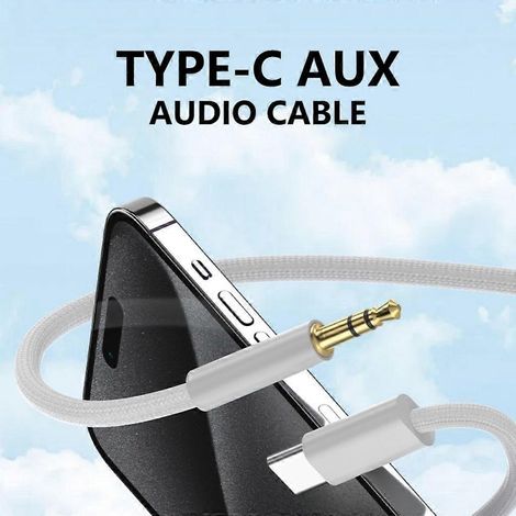 Câble d'extension USB-C vers jack 3,5 mm de 100 cm de long, gainé de nylon tressé (1/4)