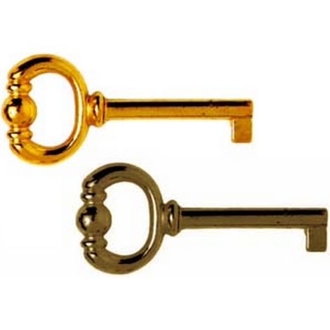 5PZ CHIAVI PER MOBILI IN ZAMA - mm.74 lunghezza gambo mm.43 - oro lucido