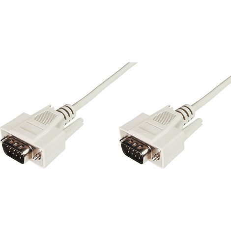 Serielles Anschlusskabel DIGITUS - D-Sub 9 auf D-Sub 9 - Stecker auf Stecker - 2,0 m - RS-232 - RS-485 - Beige