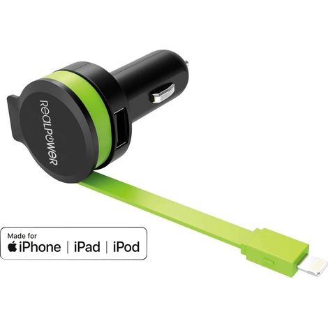 RealPower 257637 Station de charge USB USB noir, vert pour voiture Y710672 (1/4)