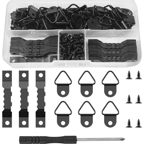 Accroche Tableau Noir - Crochet Pour Cadre Photo - Acero Inoxidable - Para Paredes De Yeso O Madera - Kit 251 Piezas (1/5)